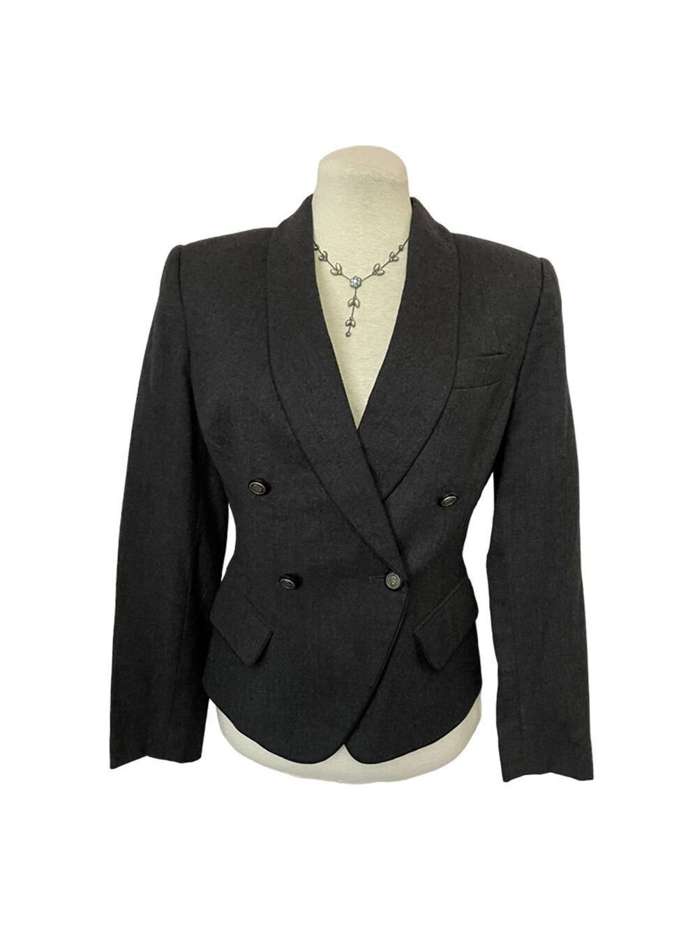 Ann Taylor Gray Wool Blazer Size 4